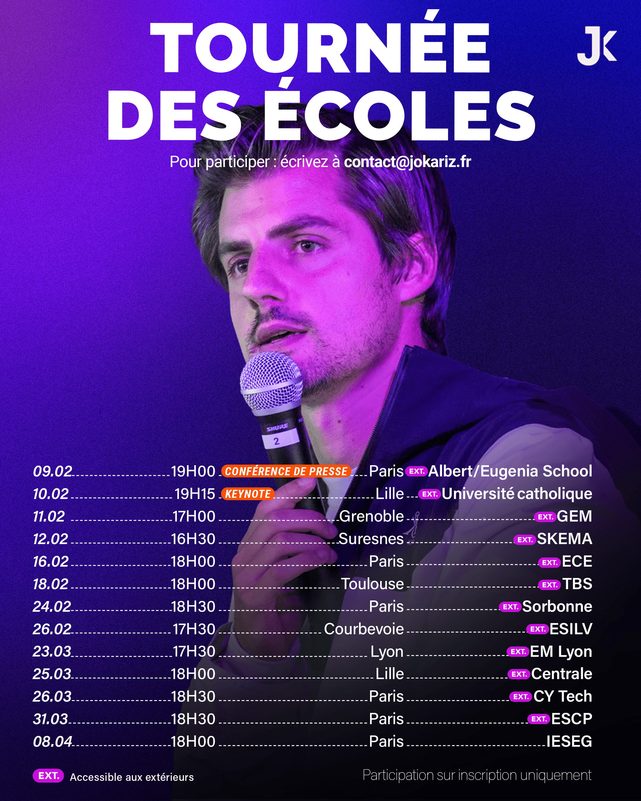 Affiche Tournée des Écoles Jokariz