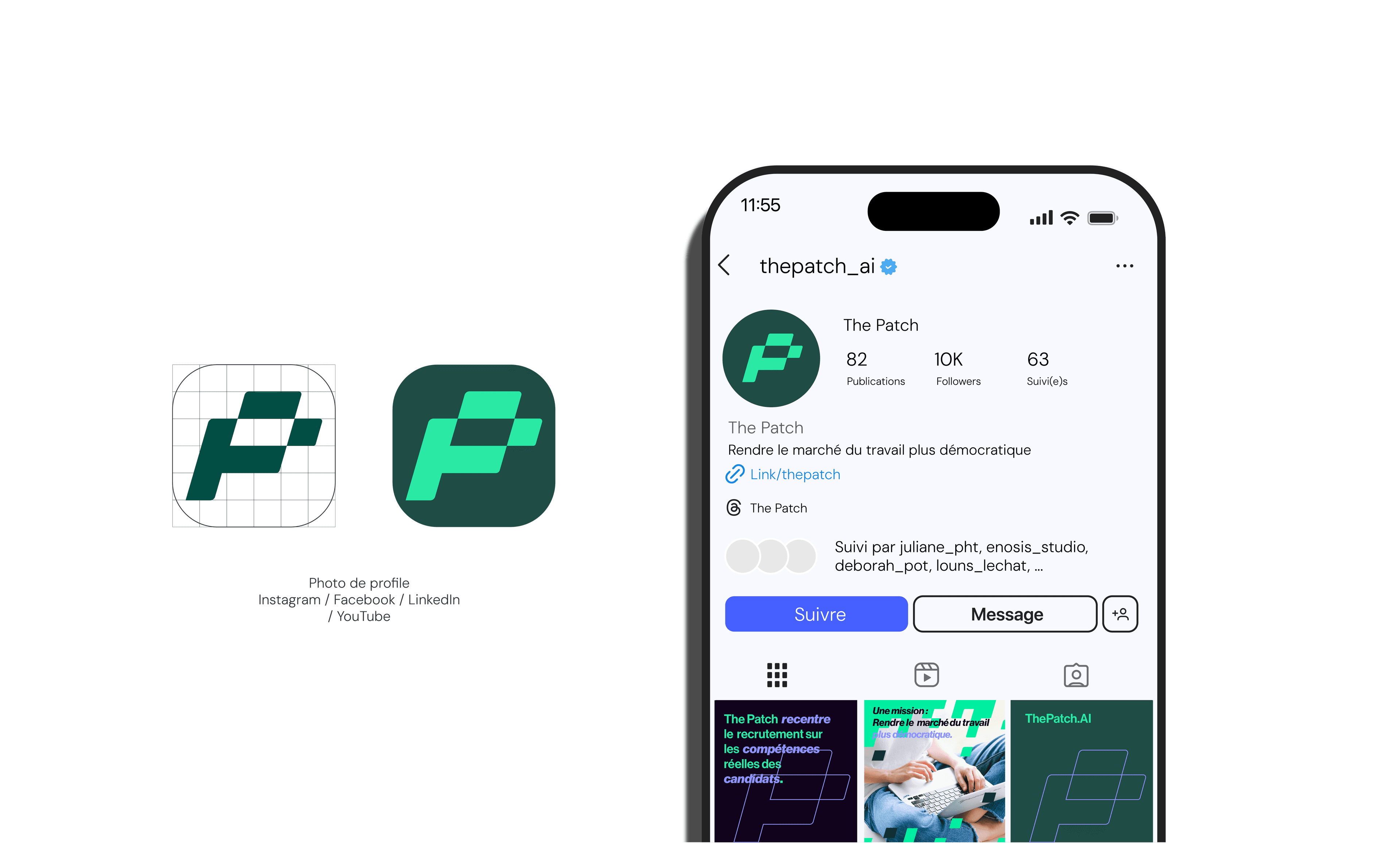 Profil Instagram et icônes The Patch